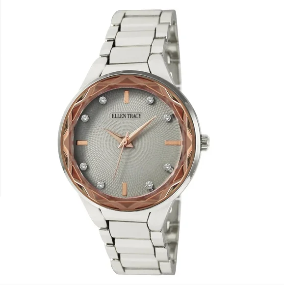 Ellen Tracy Silver Crystal-Trim Watch and Matching Cuff Bracelet Ellen Tracy | Accessories | Ellen Tracy Silver Watch And  main image 2